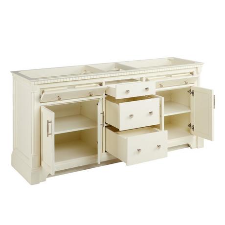 72" Claudia Double Vanity - White - Vanity Cabinet Only