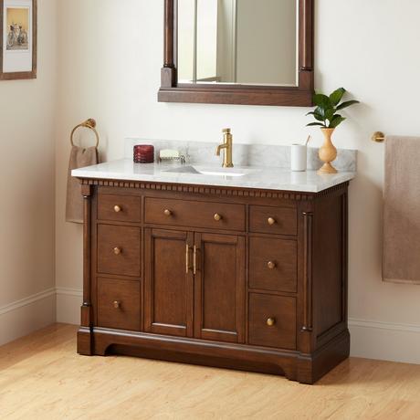 48" Claudia Vanity With Rectangular Undermount Sink - Antique Coffee