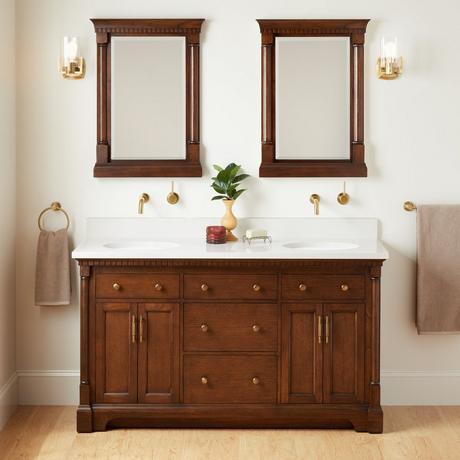 60" Claudia Double Vanity With Undermount Sinks - Antique Coffee