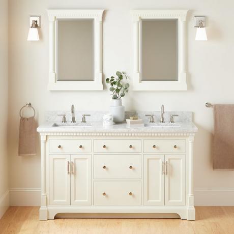 60" Claudia Double Vanity With Rectangular Undermount Sinks - White