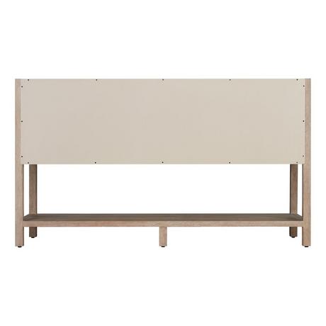 60" Robertson Console Vanity with Rectangular Undermount Sinks - Brushed White