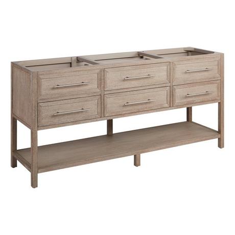 72" Robertson Console Vanity with Rectangular Undermount Sinks - Brushed White