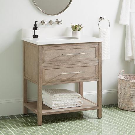 30" Robertson Console Vanity with Undermount Sink - Brushed White