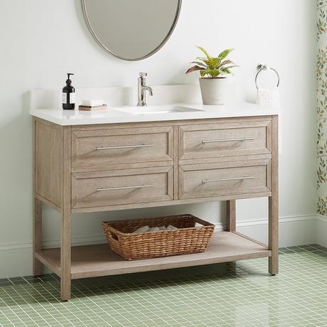 48" Robertson Console Vanity with Rectangular Undermount Sink - Brushed White