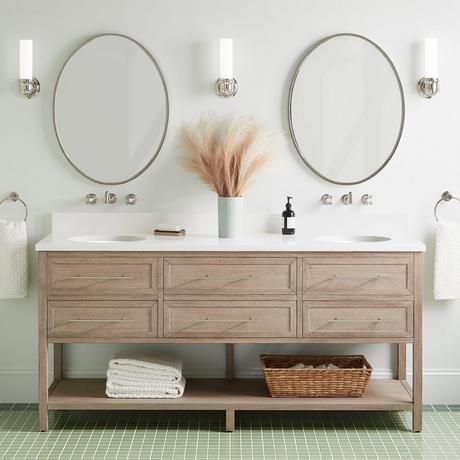 72" Robertson Console Vanity with Undermount Sinks - Brushed White