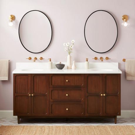 72" Delavan Vanity with Undermount Sinks - Cold Brew