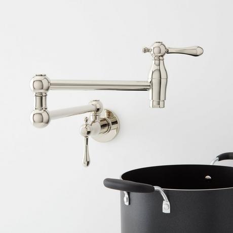 Traditional Retractable Wall-Mount Pot Filler Faucet