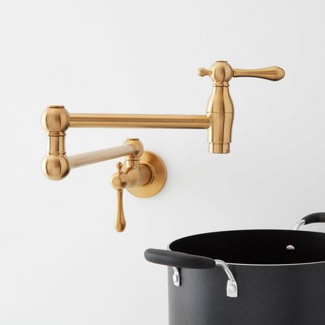 Traditional Retractable Wall-Mount Pot Filler Faucet