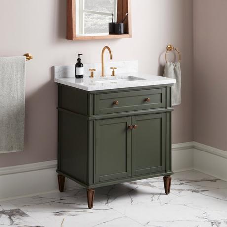 30" Elmdale Vanity with Rectangular Undermount Sink - Dark Olive Green