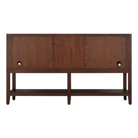 60" Nikolai Vanity with Outlets - Rect Undermount Sinks - Winterland Walnut