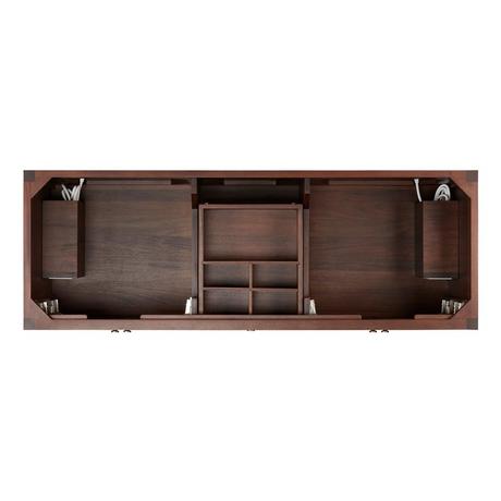 60" Nikolai Vanity with Outlets - Rect Undermount Sinks - Winterland Walnut