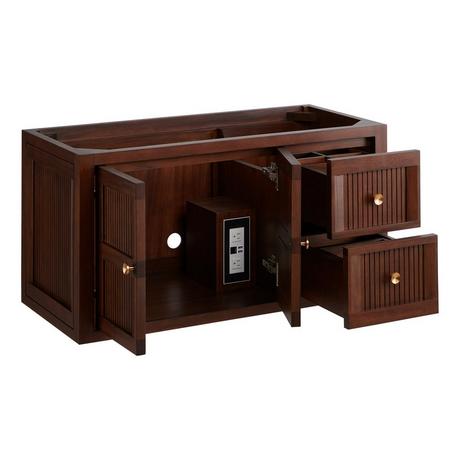 36" Nikolai Narrow Wall-Mount Vanity with Outlet - Rect Undermount Sink - Winterland Walnut