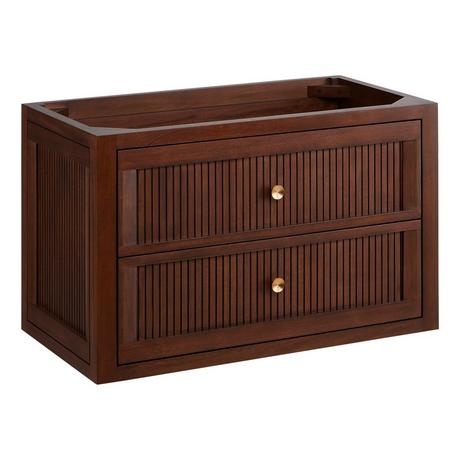 30" Nikolai Narrow Wall-Mount Vanity - Rect Undermount Sink - Winterland Walnut