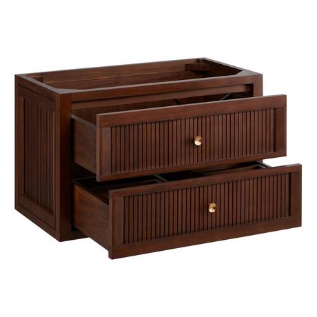 30" Nikolai Narrow Wall-Mount Vanity - Rect Undermount Sink - Winterland Walnut