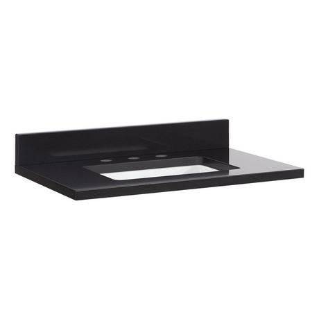 31" x 22" 3cm Quartz Vanity Top with Rectangular Undermount Sink - Carbon Black - Widespread