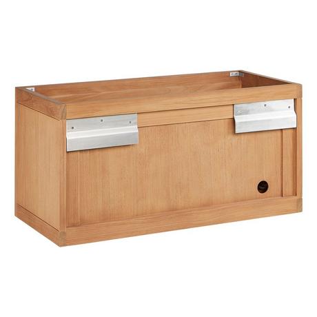 36" Aliso Narrow Wall-Mount Vanity with Rect Undermount - Outlets - Natural Teak