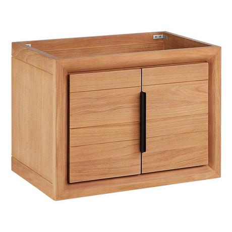 24" Aliso Narrow Wall-Mount Vanity with Rect Undermount - Outlets - Natural Teak