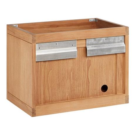 24" Aliso Narrow Wall-Mount Vanity with Rect Undermount - Outlets - Natural Teak