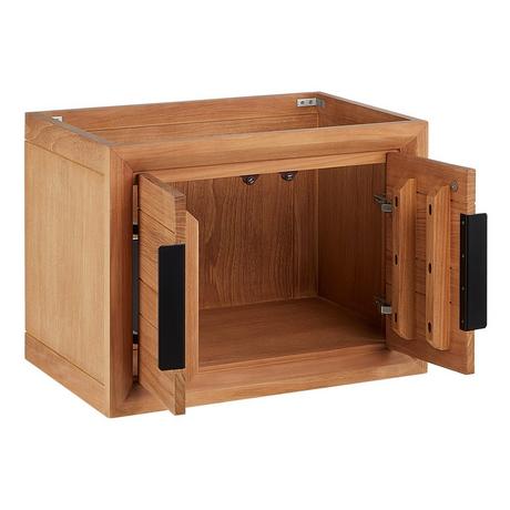 24" Aliso Narrow Wall-Mount Vanity with Rect Undermount - Outlets - Natural Teak