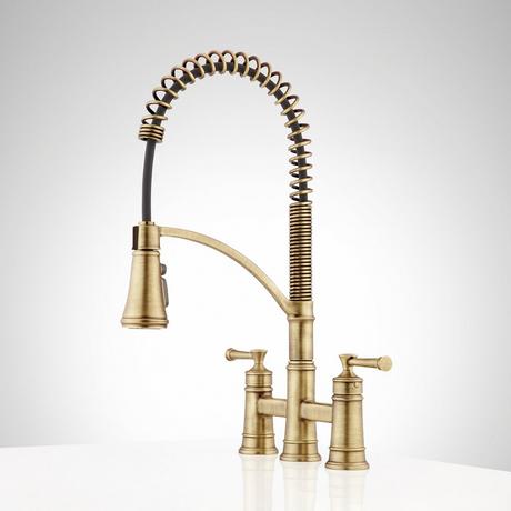 Beasley Bridge Kitchen Faucet with Pull-Down Spring Spout