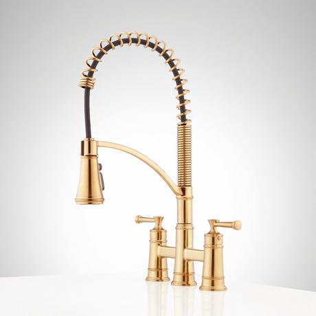 Beasley Bridge Kitchen Faucet with Pull-Down Spring Spout