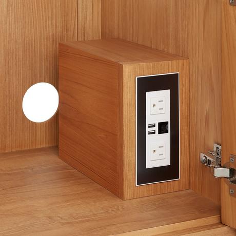 60" Sybill Double Vanity with Outlet - Natural Teak - Vanity Cabinet Only