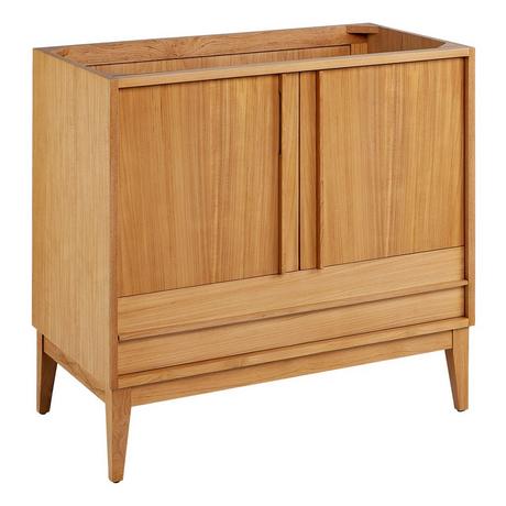 36" Sybill Vanity with Outlet - Natural Teak - Vanity Cabinet Only