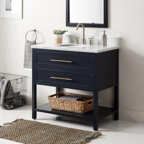36" Robertson Mahogany Console Vanity for Undermount Sink - Midnight Navy Blue