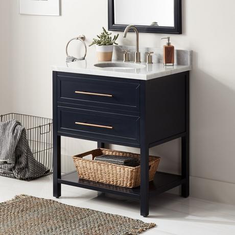 30" Robertson Console Vanity for Undermount Sink - Midnight Navy Blue