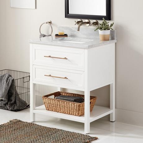 30" Robertson Console Vanity for Rectangular Undermount Sink - Bright White