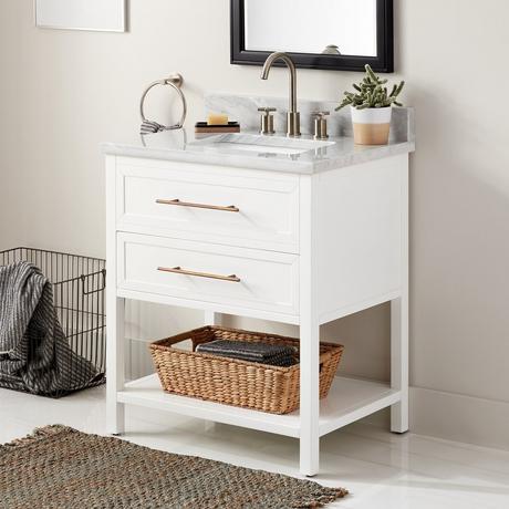 30" Robertson Console Vanity for Rectangular Undermount Sink - Bright White