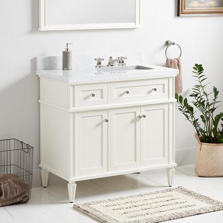 36" Elmdale Vanity for Right Offset Rectangular Undermount Sink - White