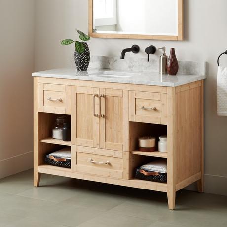 48" Burfield Bamboo Vanity for Rectangular Undermount Sink - Natural Bamboo