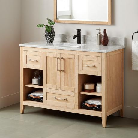 48" Burfield Bamboo Vanity for Rectangular Undermount Sink - Natural Bamboo